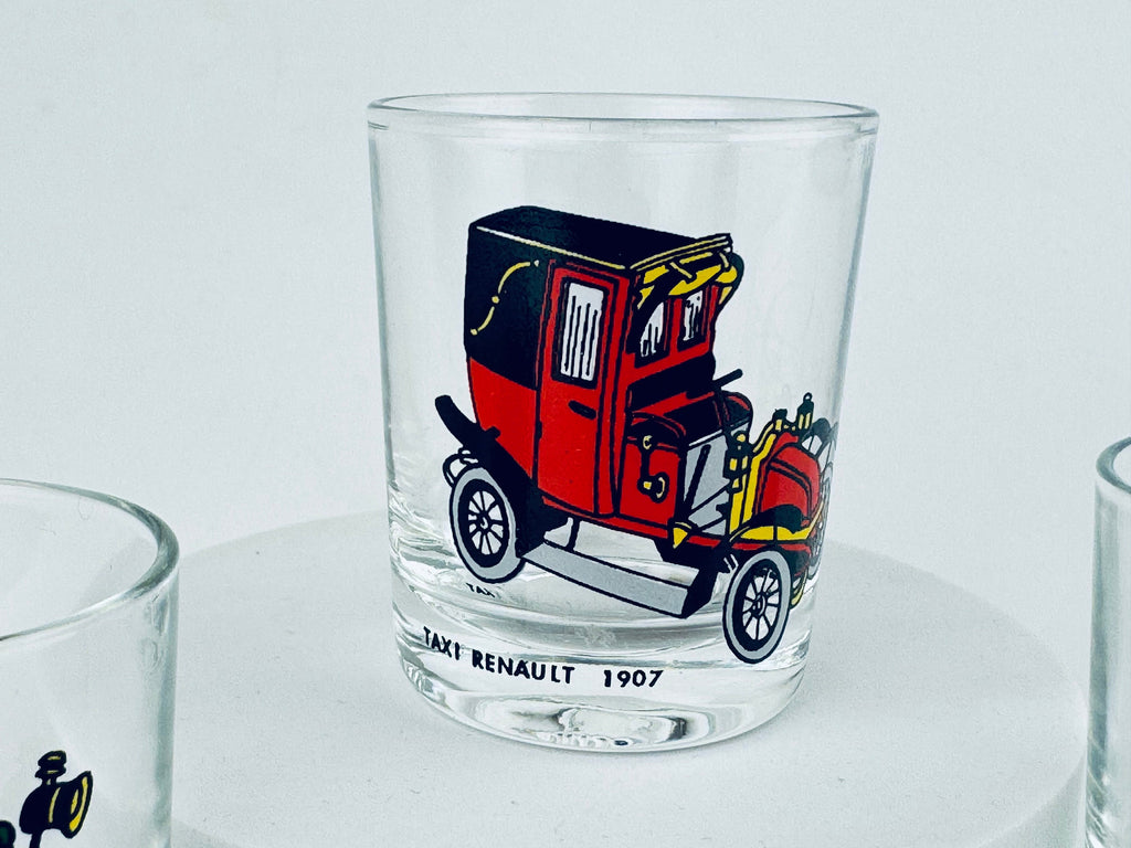 Product image for 'vintage antique car shot glasses set of three 3' (view a4648b)