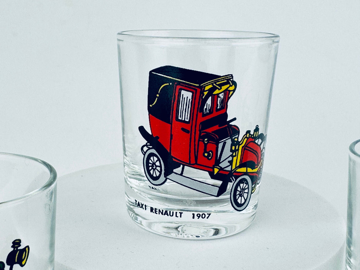 Product image for 'vintage antique car shot glasses set of three 3' (view a4648b)