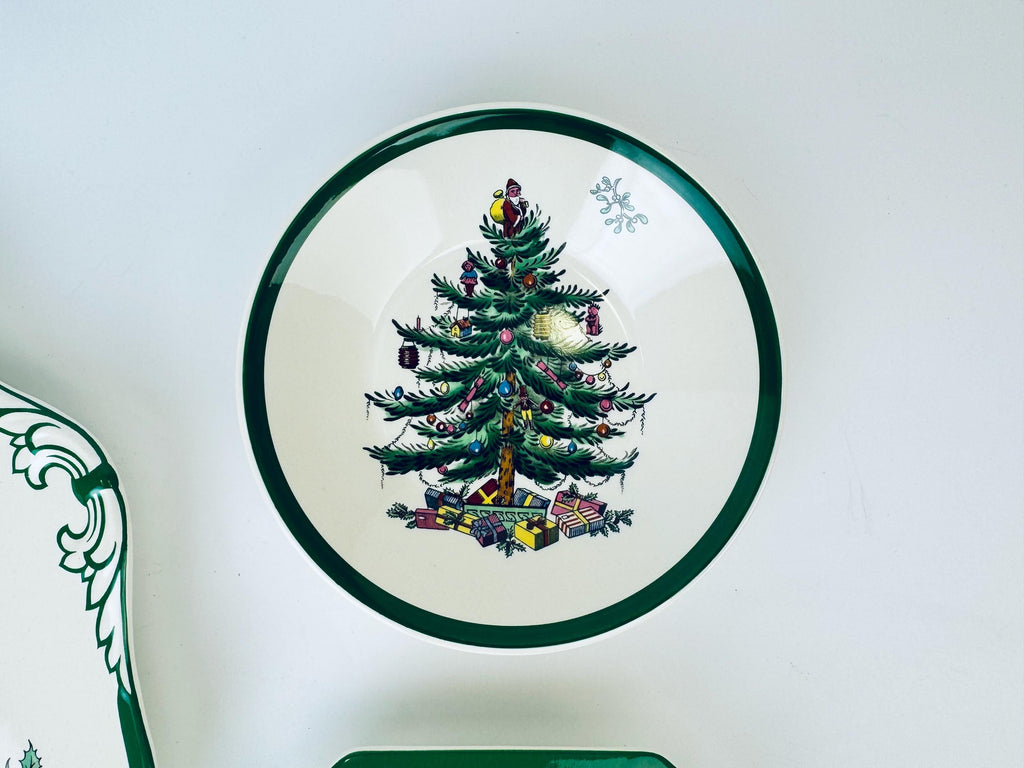 Product image for 'vintage spode christmas tree ceramic platter ashtray bowl made in england sold separately' (view c3531f)