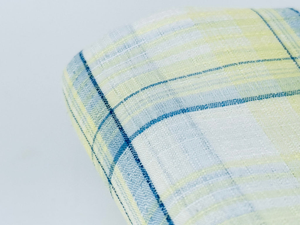 Product image for 'vintage ombre blue white plaid shirt polyester fabric material 41 x 72' (view c22c06)