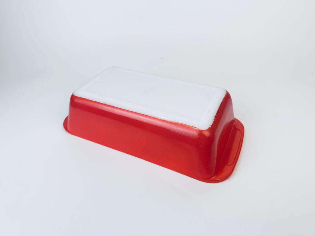 Product image for 'vintage flamingo pink pyrex milk glass loaf pan 212 made in canada' (view 40892a)