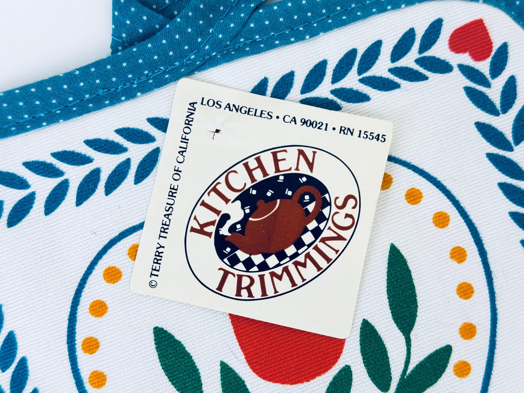 Product image for 'vintage floral heart pot holder oven mitt trivet blue polka dots new old stock sold separately' (view a7dfdc)