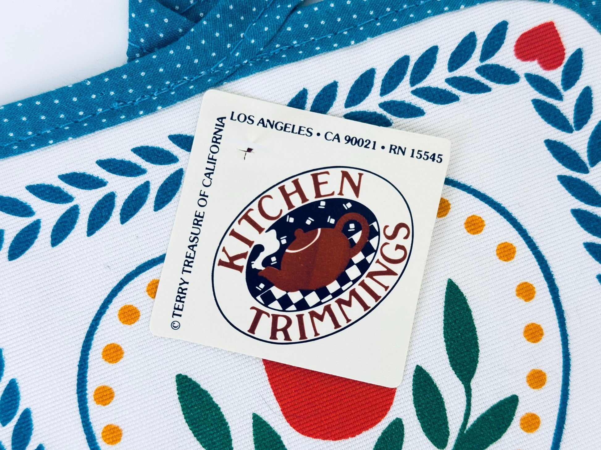 Product image for 'vintage floral heart pot holder oven mitt trivet blue polka dots new old stock sold separately' (view a7dfdc)