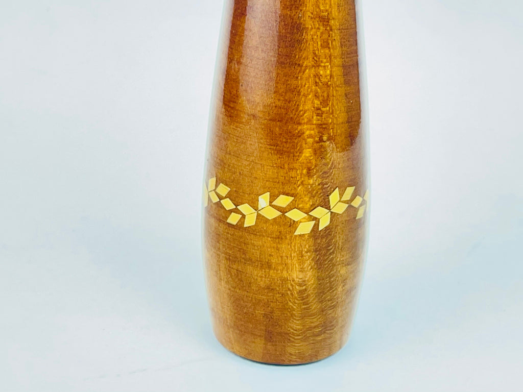 Product image for 'vintage tapered wood vase inlay gold geometric shape bottom' (view 40b218)