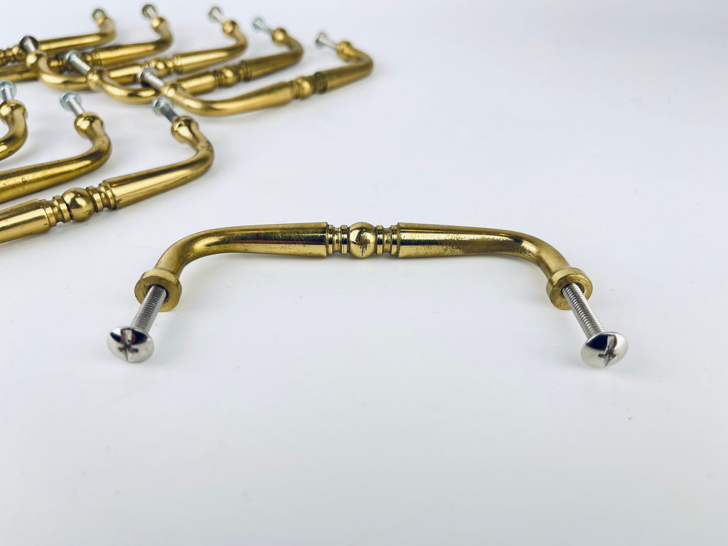 Product image for 'vintage horizontal solid brass drawer pull hardware attractive aged brass patina sold separately' (view 2f6d4d)