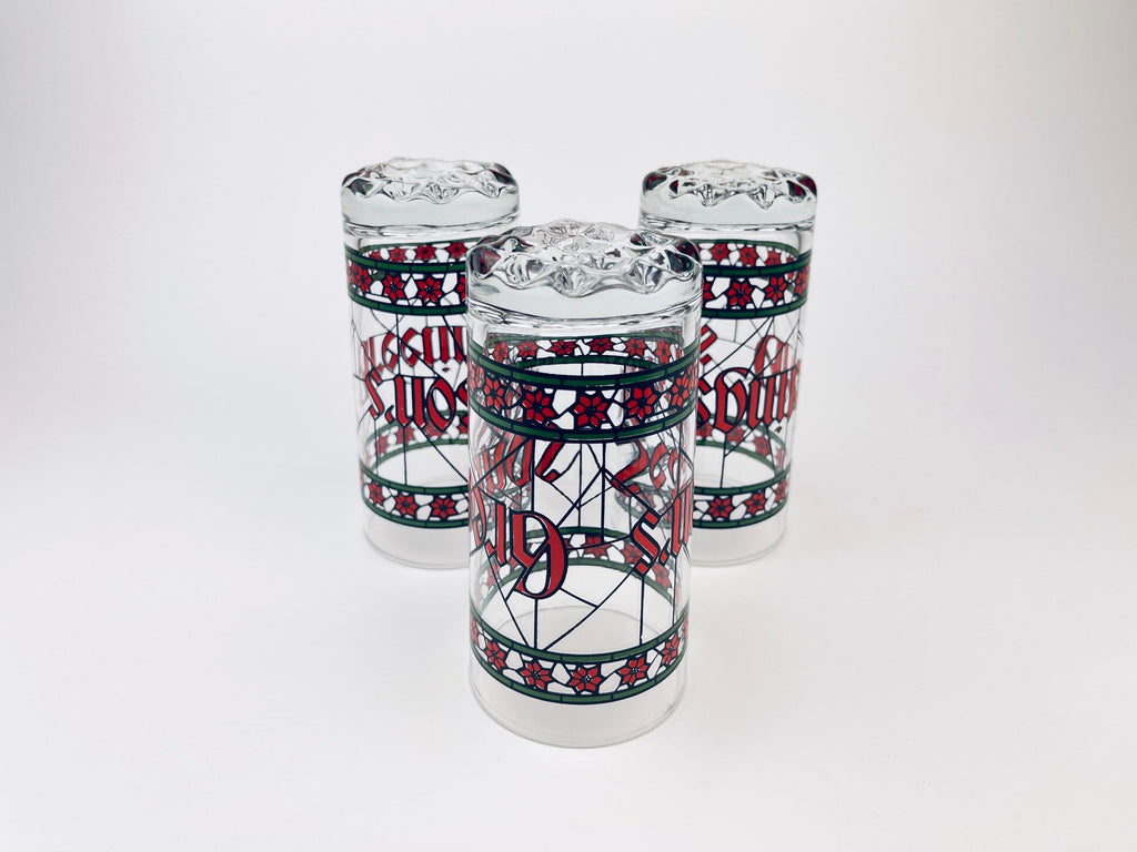 Product image for 'vintage houze season s greetings stained glass tumblers sets sold separately' (view 16ca73)