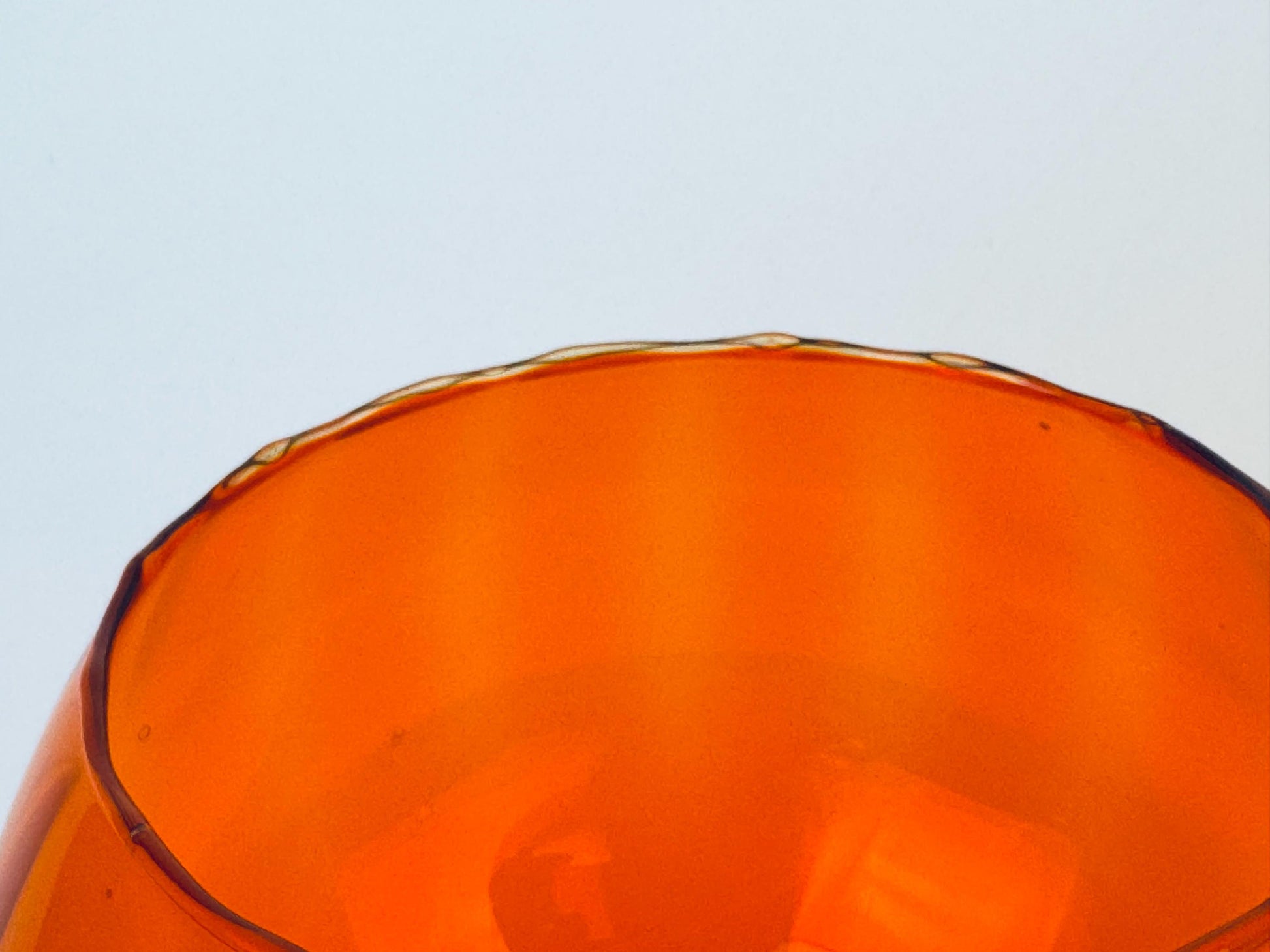 Product image for 'vintage orange pumpkin balloon italian empoli art glass footed bowl vase halloween candy bowl made in italy' (view d43cbc)