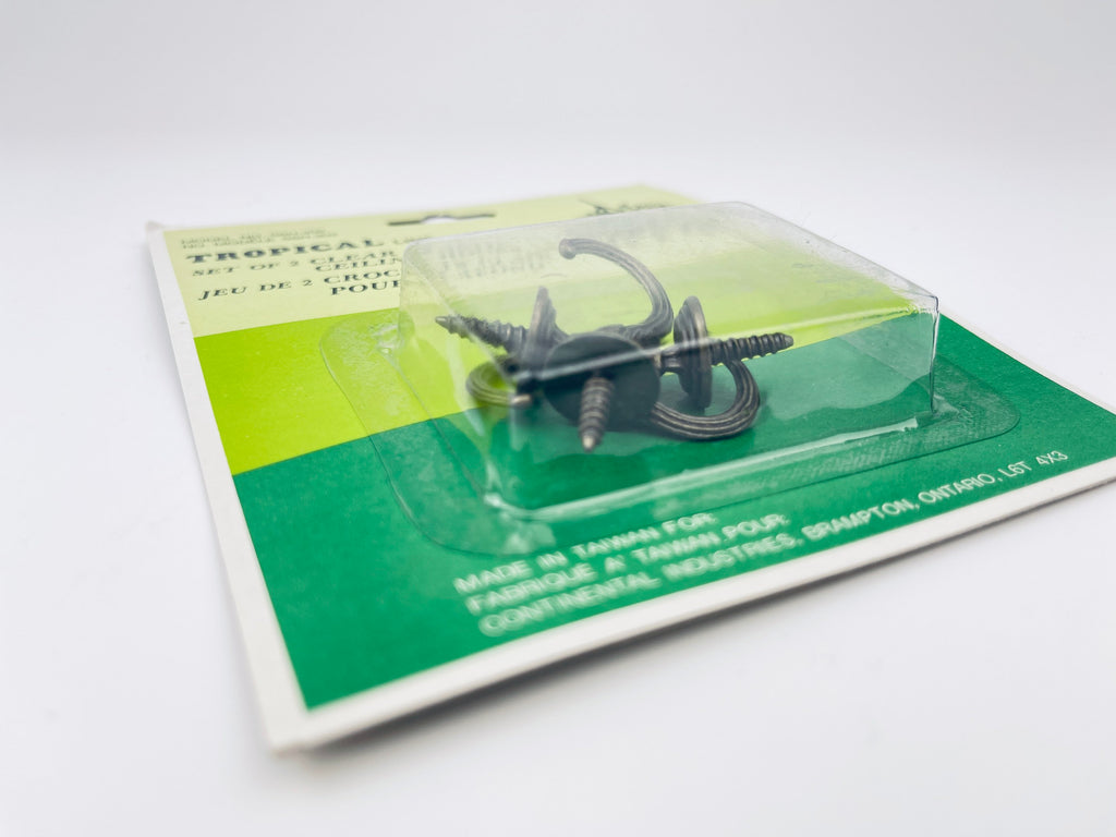 Product image for 'vintage 1970s metal ceiling plant hangers nos with mounting screws' (view b6068d)