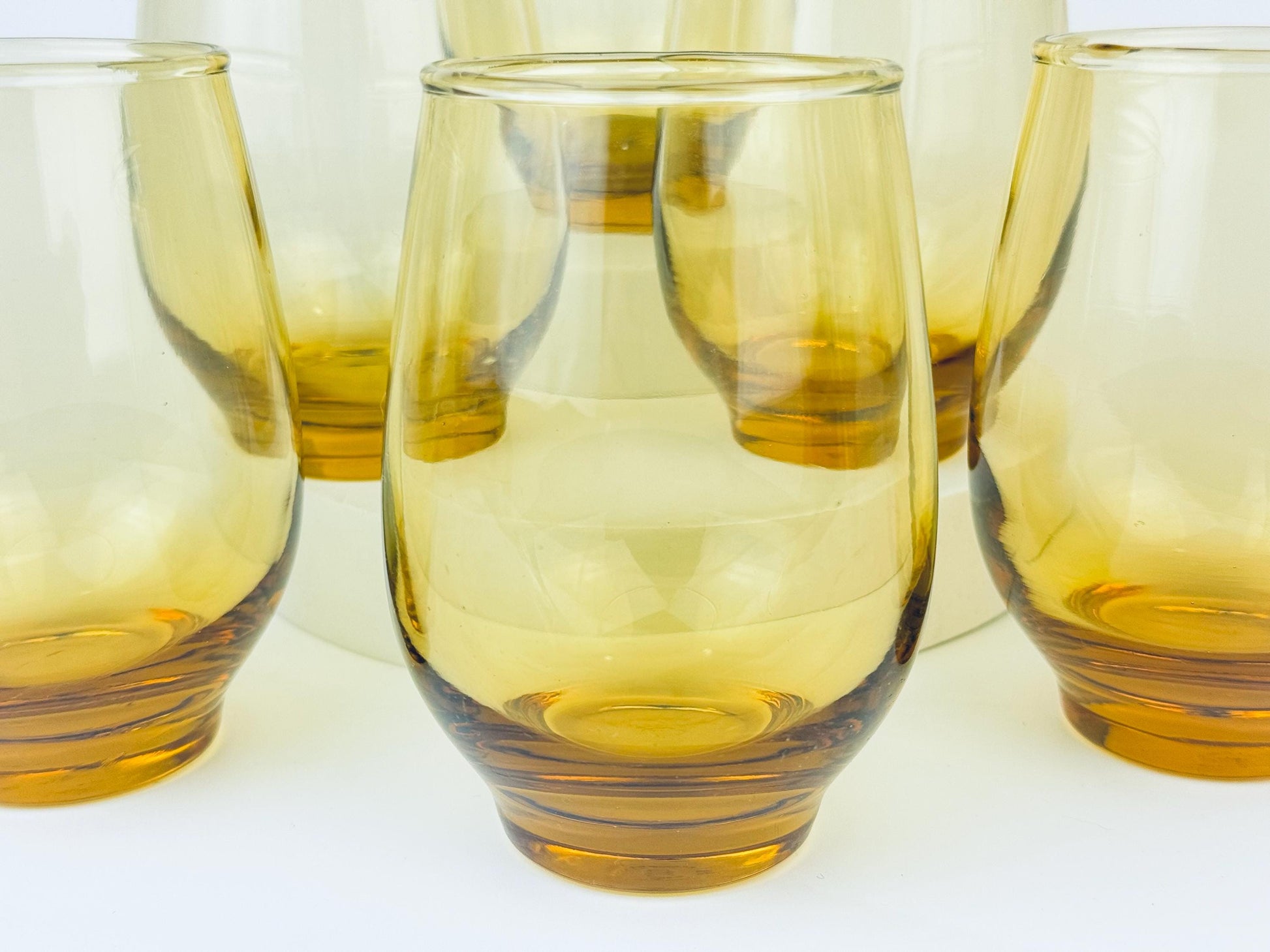 Product image for 'vintage libbey tempo amber glassware barware gift set sold separately' (view bd0724)