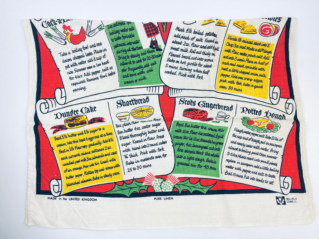 Product image for 'vintage traditional scottish recipes tea towel made in the united kingdom pure linen' (view 1423cc)