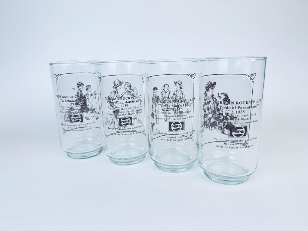 Product image for 'vintage norman rockwell pepsi glass water tumbler glasses set of four 4 limited edition collector series' (view 6f7f7e)