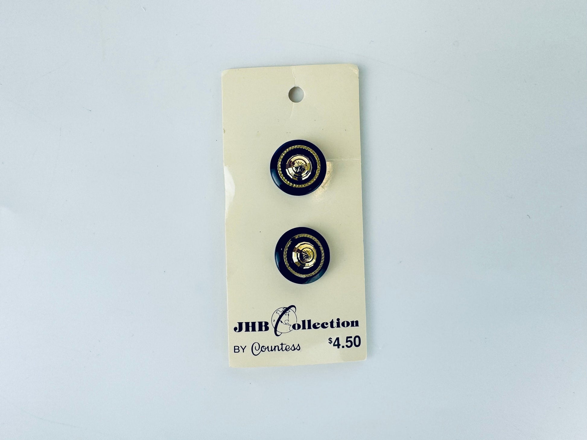Product image for 'vintage jhb collection by countess black gold plastic metal button packs packs sold separately' (view 0c12b5)