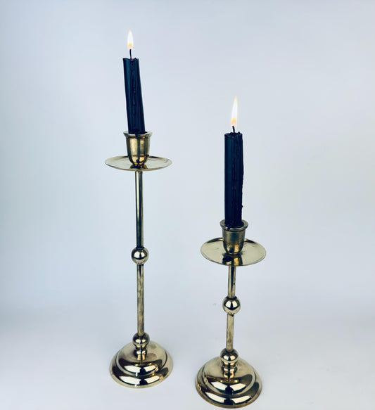 Product image for 'vintage brass candlestick holders art deco revival postmodern pair' (view 2281b8)