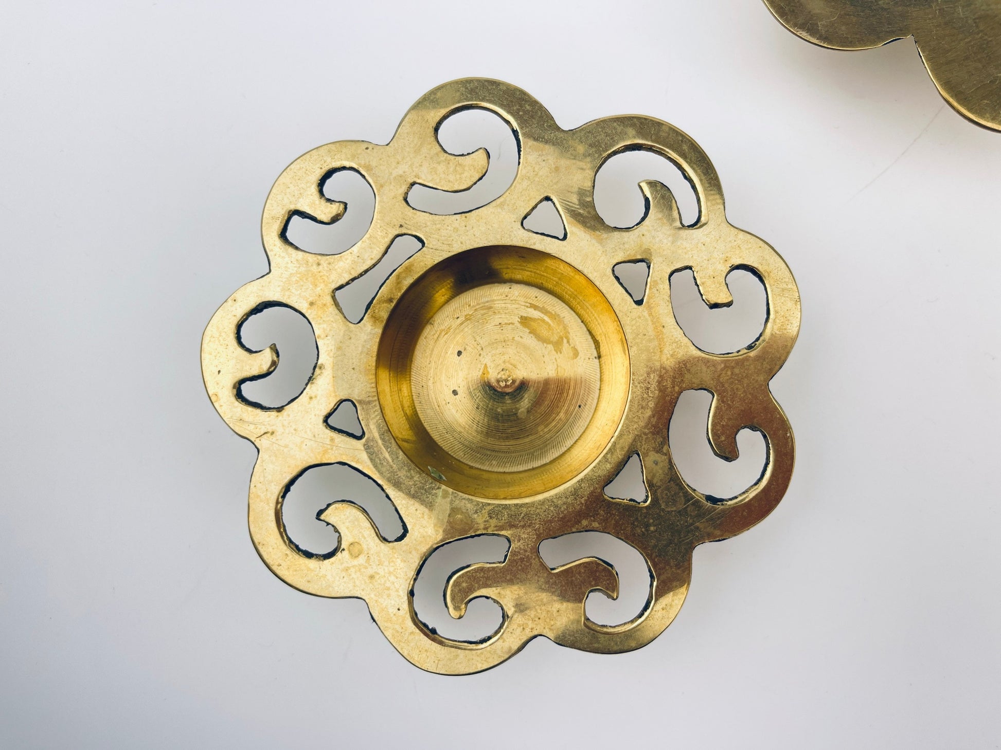 Product image for 'vintage solid brass votive tea light candle holder attractive aged patina sold separately' (view 1aadb7)