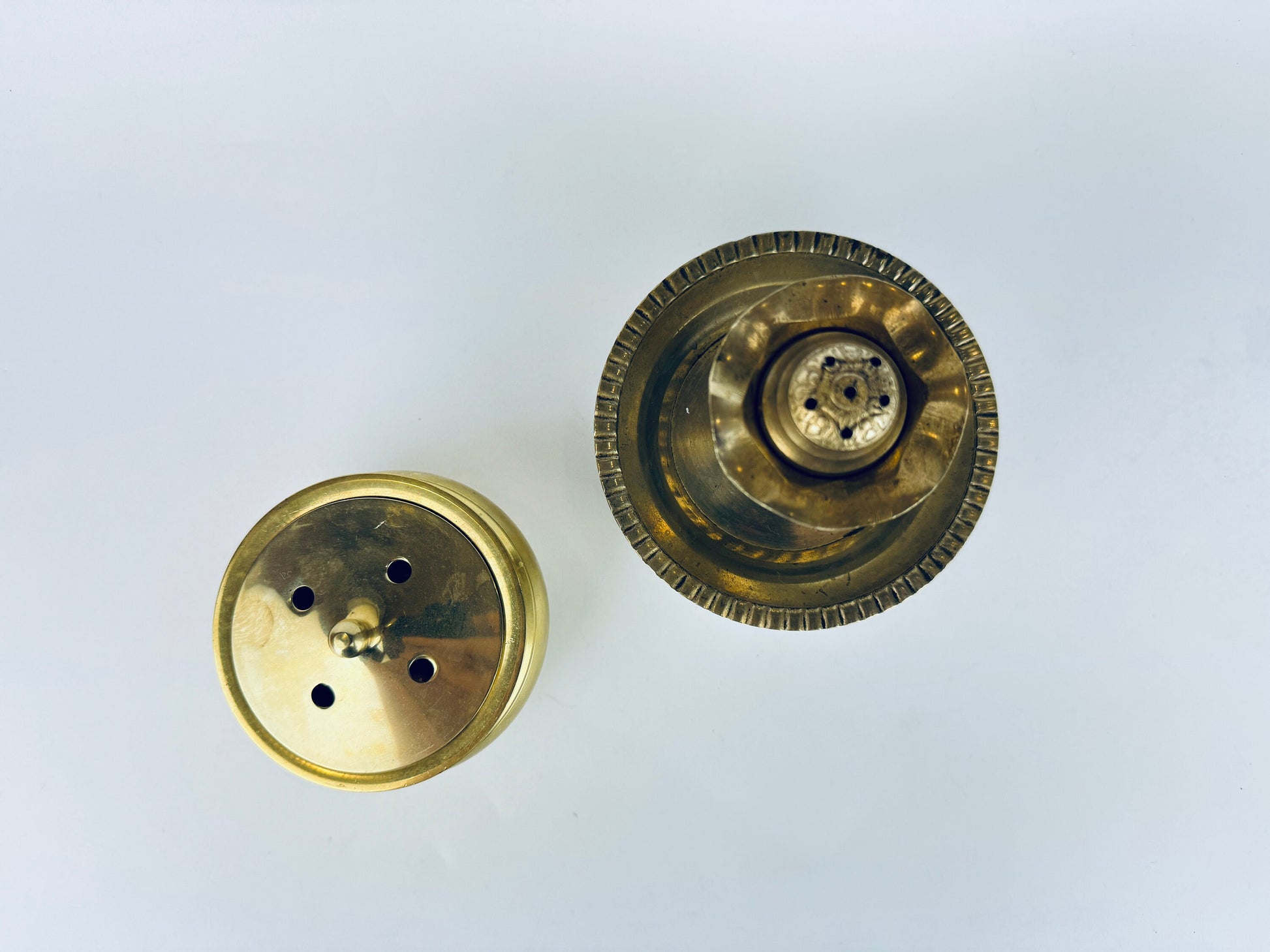 Product image for 'vintage solid brass pedestal incense burner sold separately' (view 2d32fa)