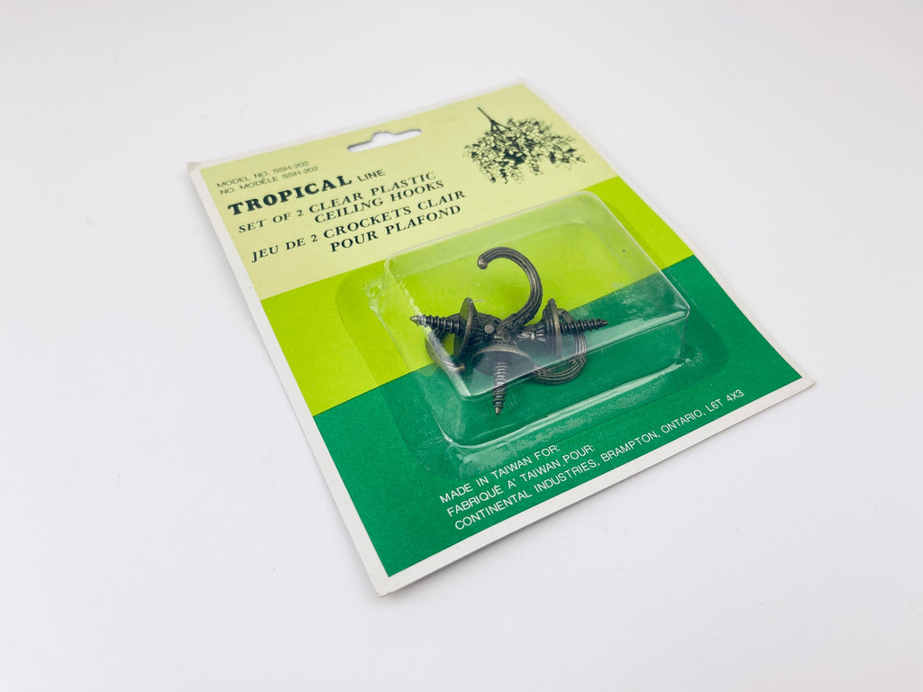 Product image for 'vintage 1970s metal ceiling plant hangers nos with mounting screws' (view 108c47)