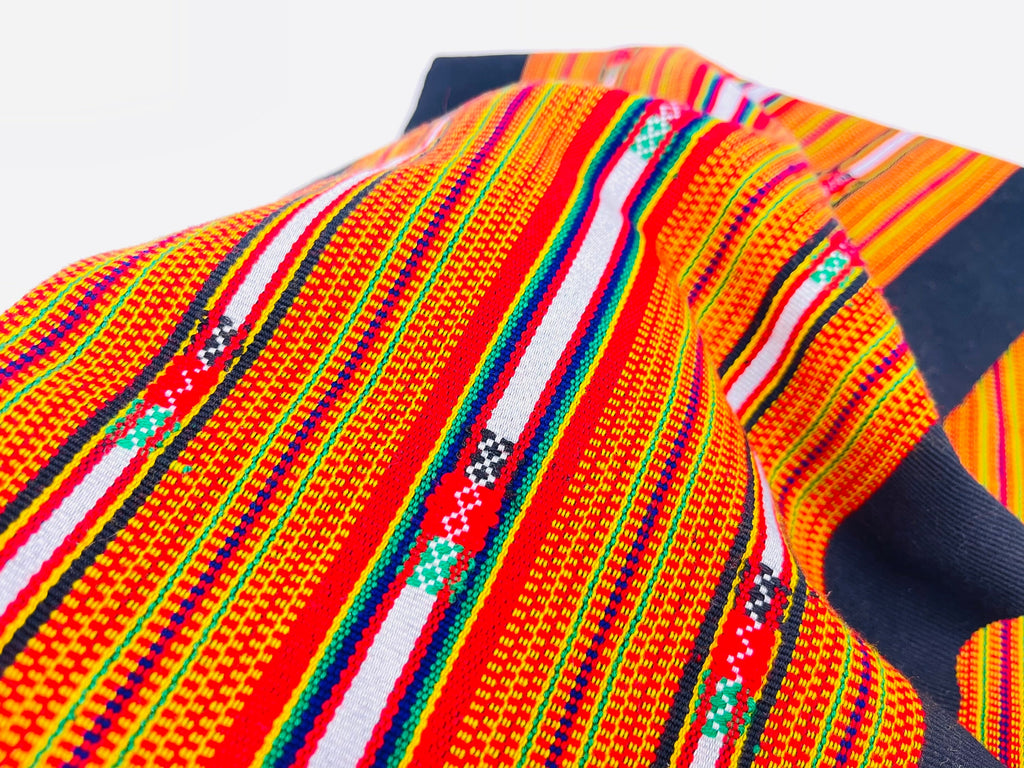 Product image for 'vintage 70s rectangular striped fringe table runner' (view 79b5a8)