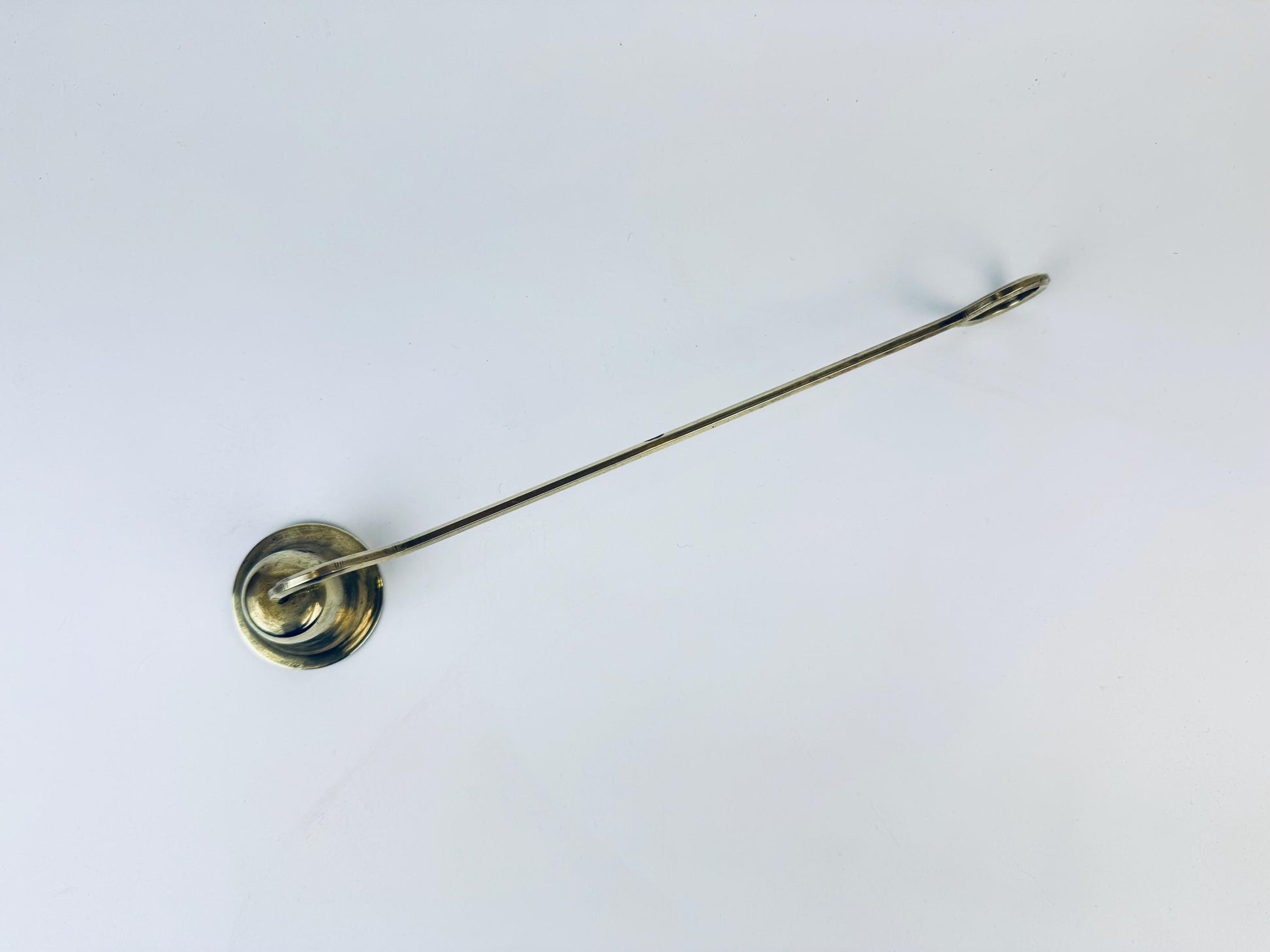 Product image for 'vintage solid brass candle snuffer douter attractive aged metal patina' (view bf27e6)
