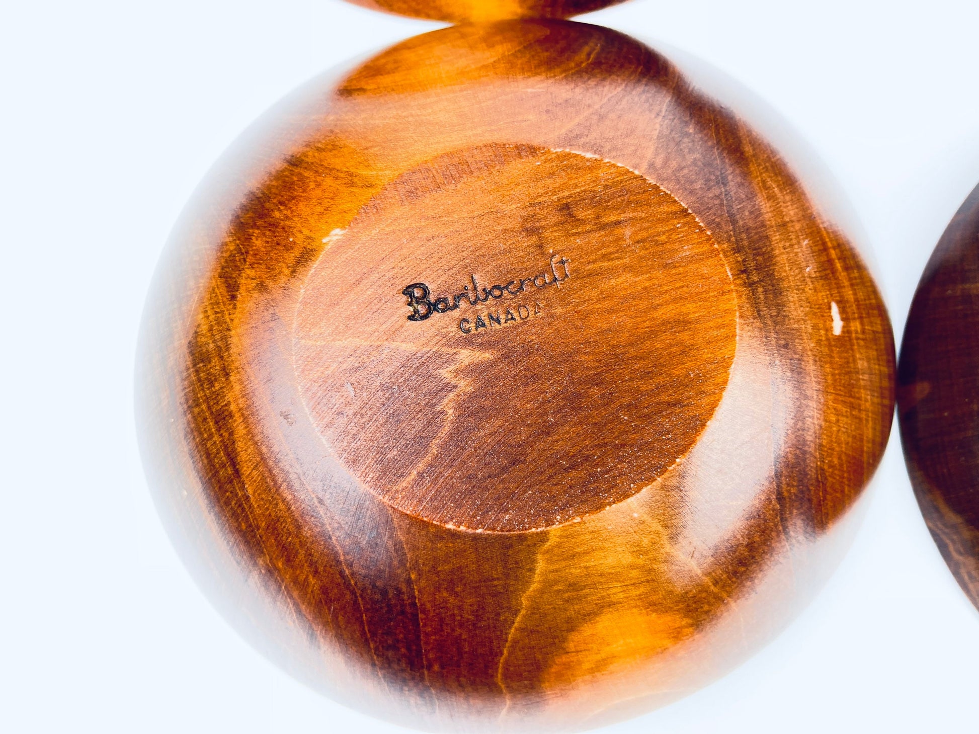 Product image for 'vintage oval wood salad bowls baribocraft canada set of four 4' (view d79093)