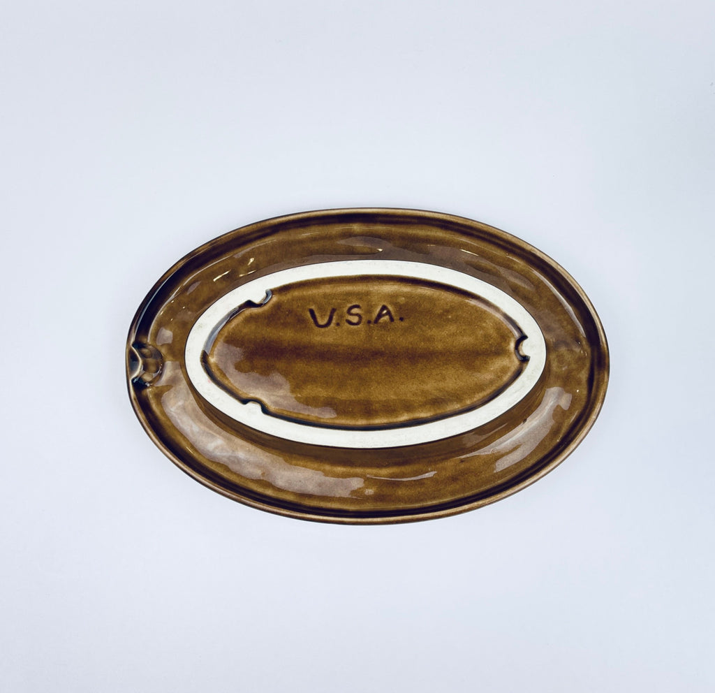 Product image for 'vintage usa pottery brown ash tray ceramic drip glazed' (view 0b9061)