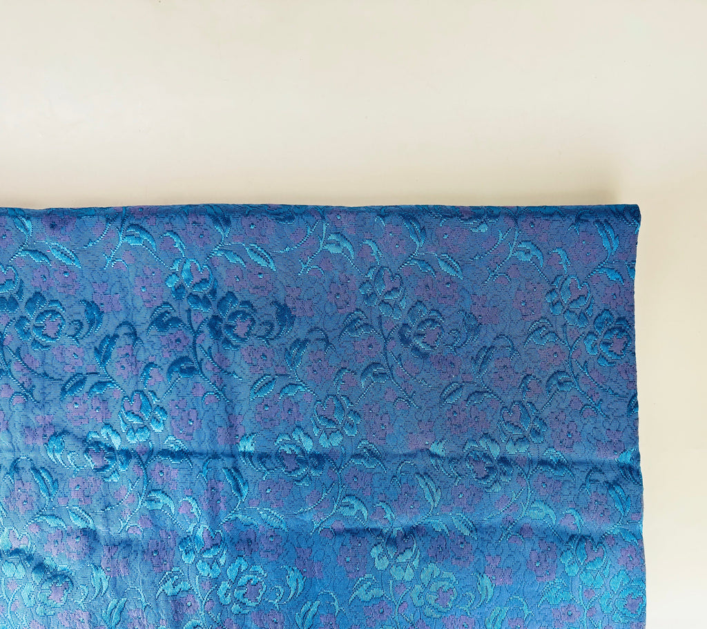 Product image for 'vintage shinny blue pink grandma couch upholstery fabric 40 x 53' (view f5bfa2)