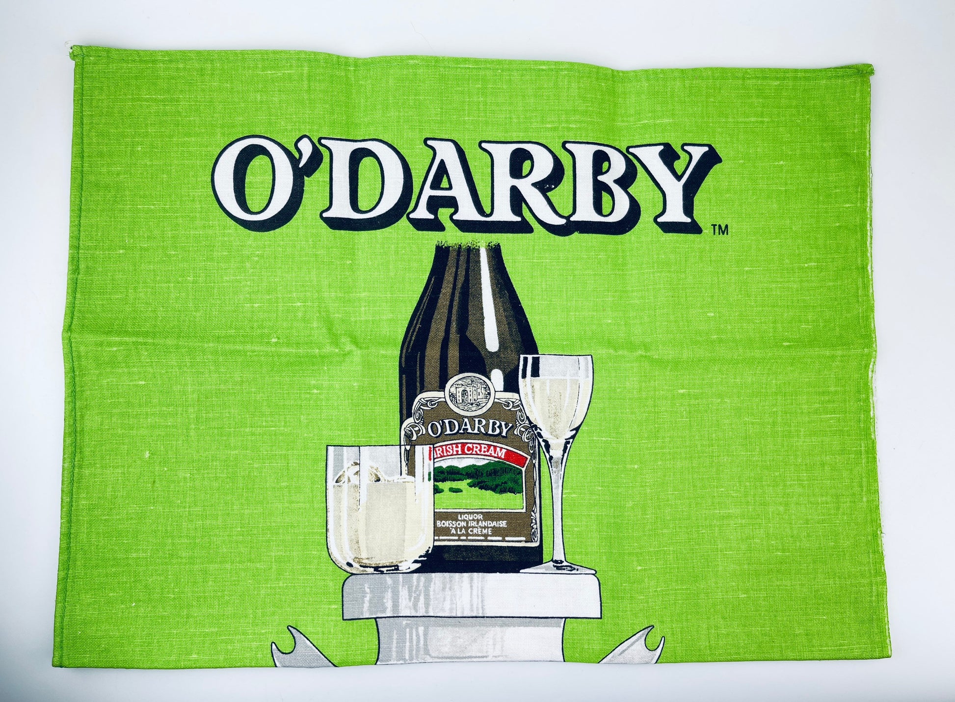 Product image for 'vintage odarby the cream of irish creams linen tea towel statement towel made in ireland en francais' (view 901c97)