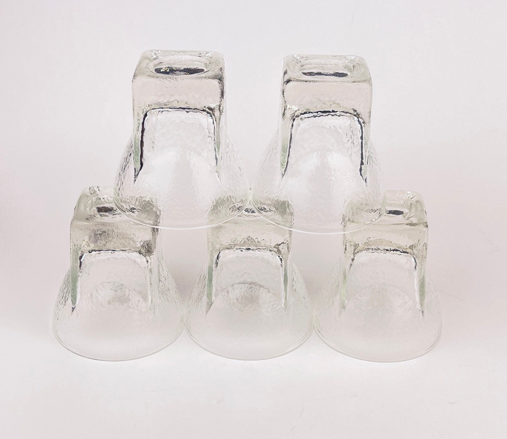 Product image for 'vintage ice textured libbey glasses set of five 5 lowball glasses' (view 9e069c)