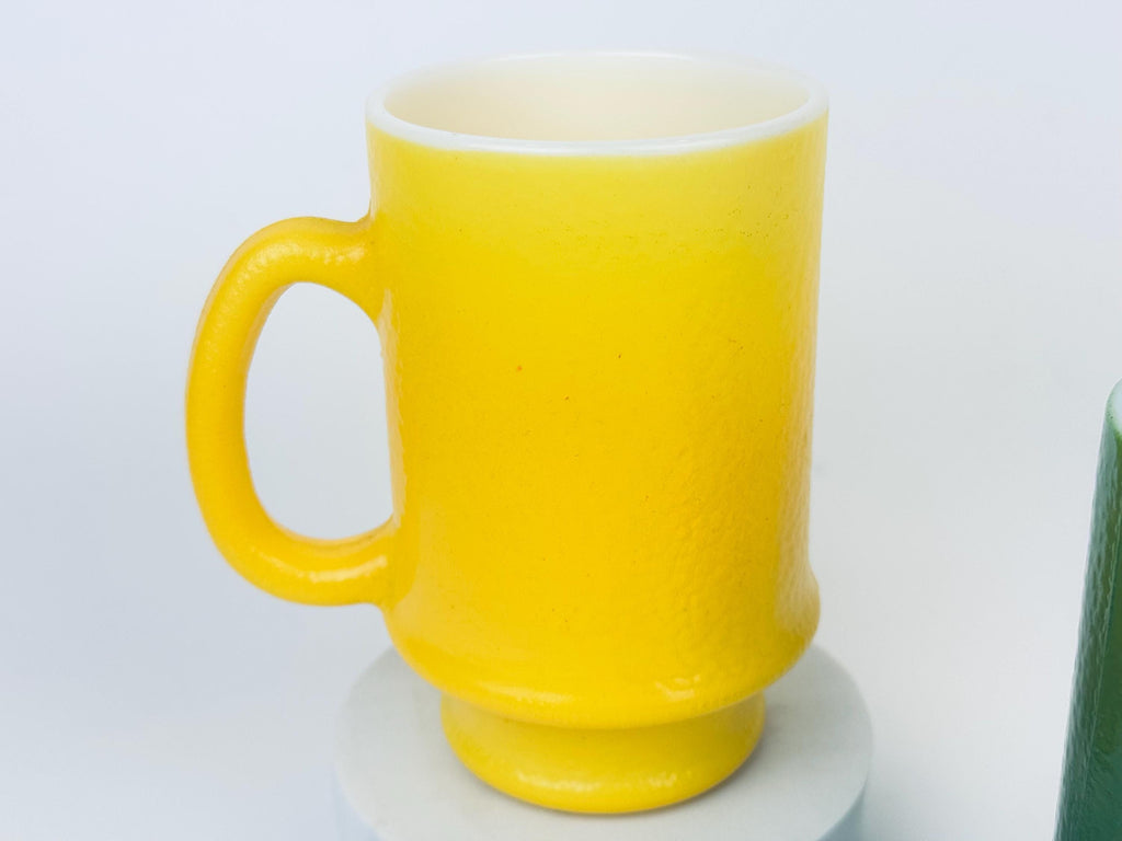 Product image for 'vintage hazel atlas orange peel textured milk glass pedestal mug lemon lime colours sold separately' (view 2b2c8b)