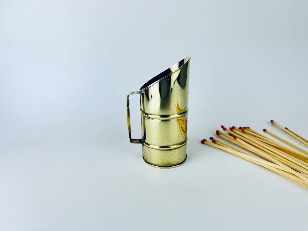 Product image for 'vintage brass match holder attractive aged metal patina' (view def804)