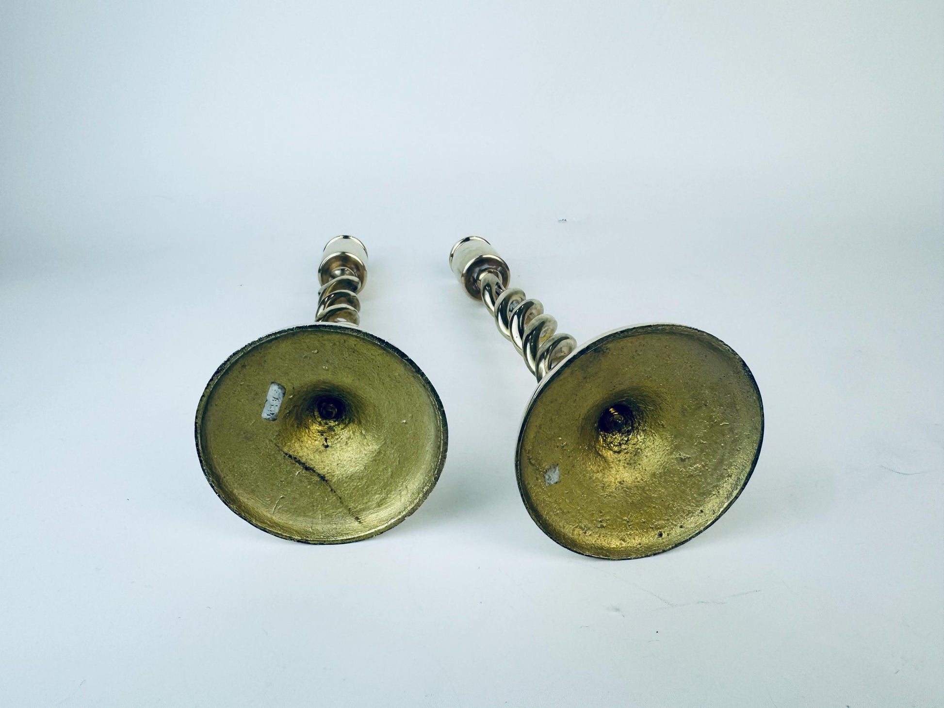 Product image for 'vintage peerage england brass barley twist candlesticks mid century elegance set of 2' (view 0efe31)