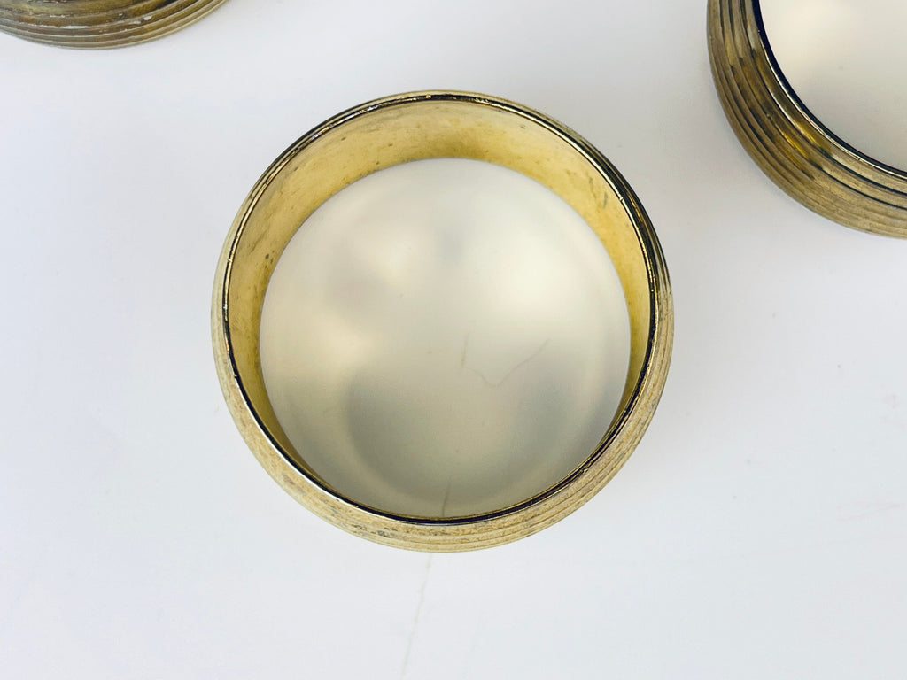 Product image for 'vintage striped brass napkin ring holders set of four 4' (view 95652e)