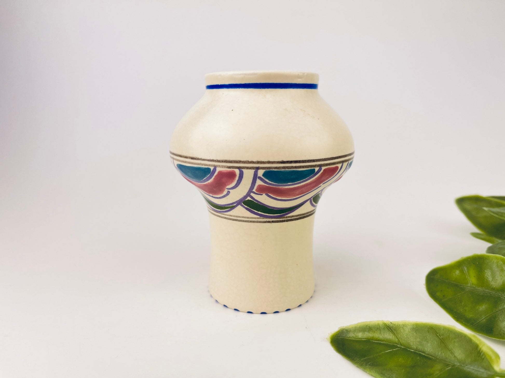 Product image for 'vintage honiton pottery art deco posey vase hand painted floral elegance' (view ff1b94)