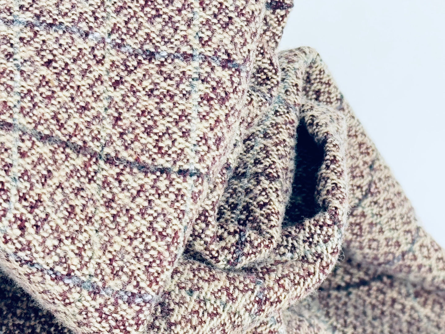 Product image for 'vintage brown beige striped wool fabric 37 x 60' (view 1de22b)