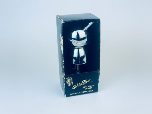 Product image for 'vintage golden flow automatic jigger barware gift made in canada a king chromeware product' (view 43442b)
