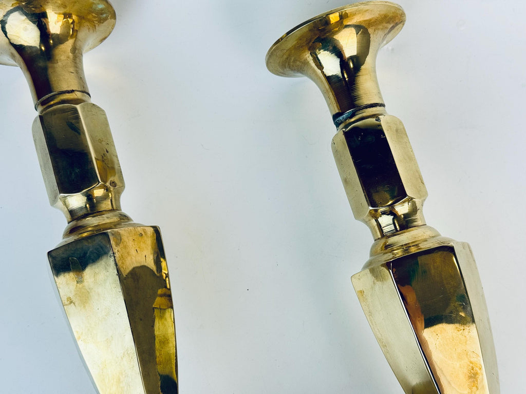 Product image for 'vintage 1980s tall regal brass candlestick holders set of 2 11 6 heavyweight elegance' (view d3e8e4)