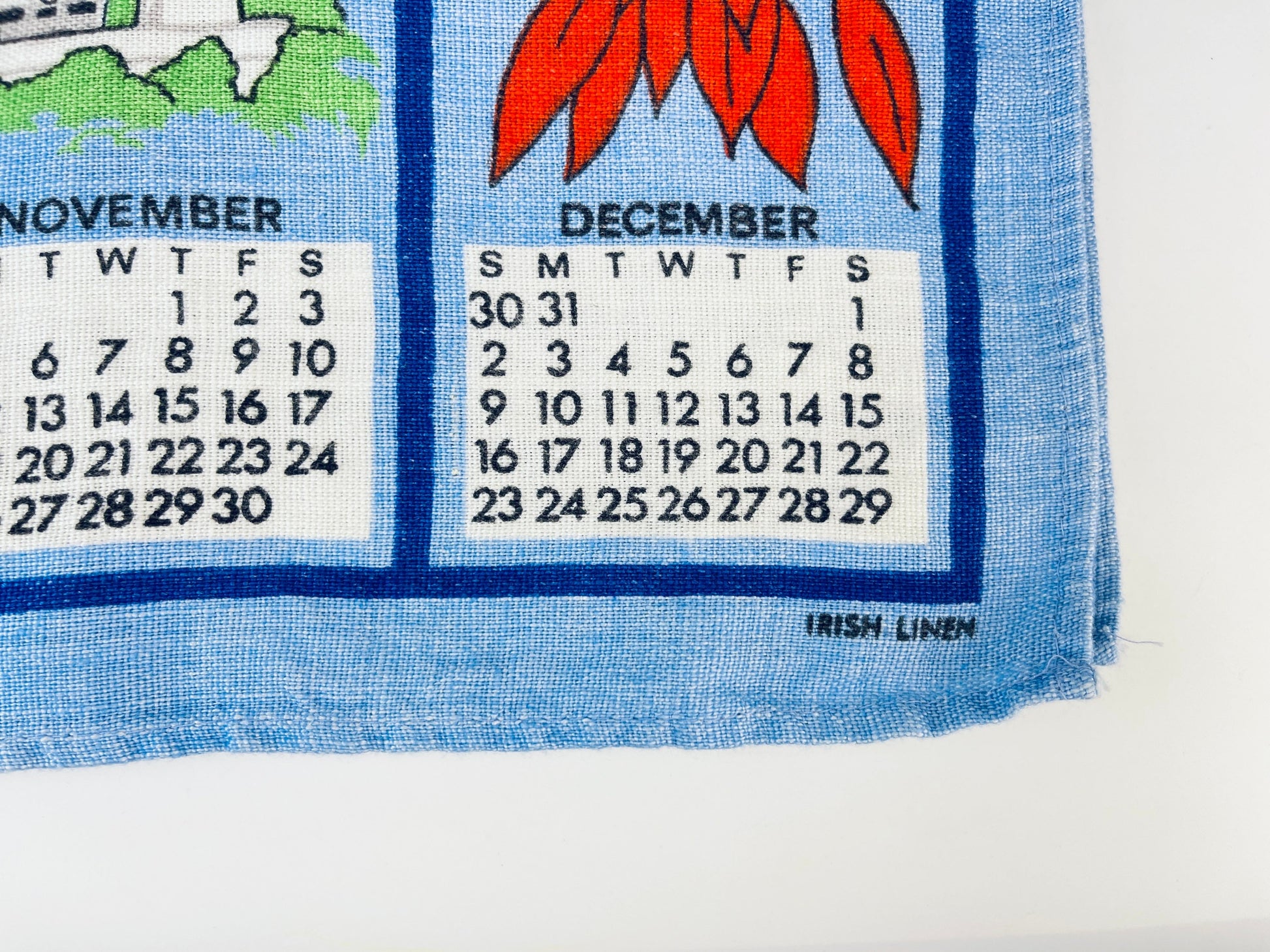 Product image for 'vintage bahamas 1984 calendar tea towel irish linen dunmoy by moygashel' (view 1d75f0)