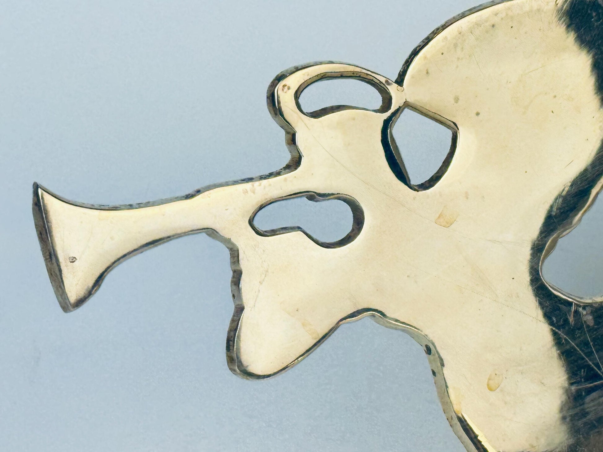 Product image for 'vintage solid brass angel stocking hanger attractive aged metal patina' (view 3a4767)