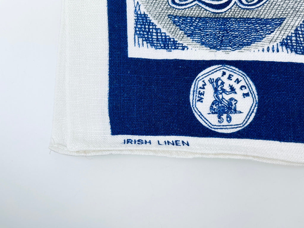 Product image for 'vintage 1960s bank of britain 5 irish linen tea towel ulster weavers statement textile' (view 0d3752)