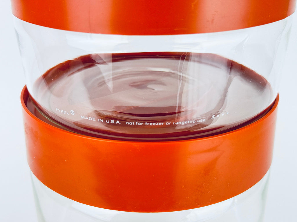 Product image for 'vintage pyrex burnt orange plastic lid glass jar containers made in usa sold separately' (view f4bc35)