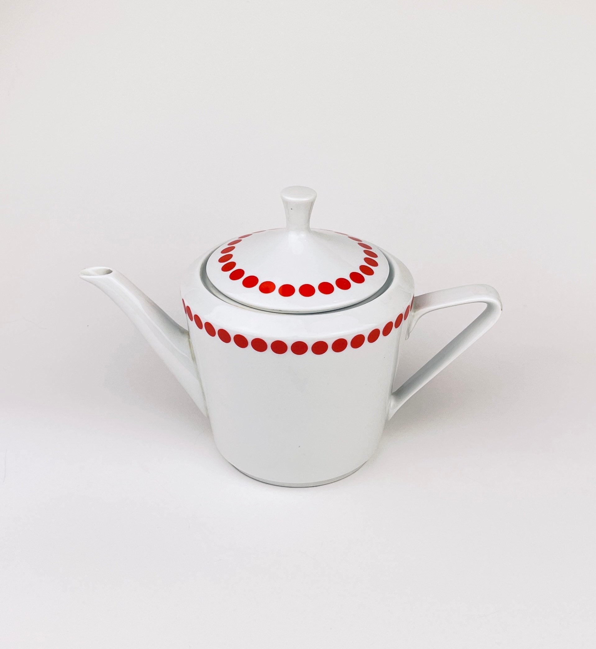 Product image for 'vintage northland red polka dot pattern kettle teapot fine china' (view 91ded0)