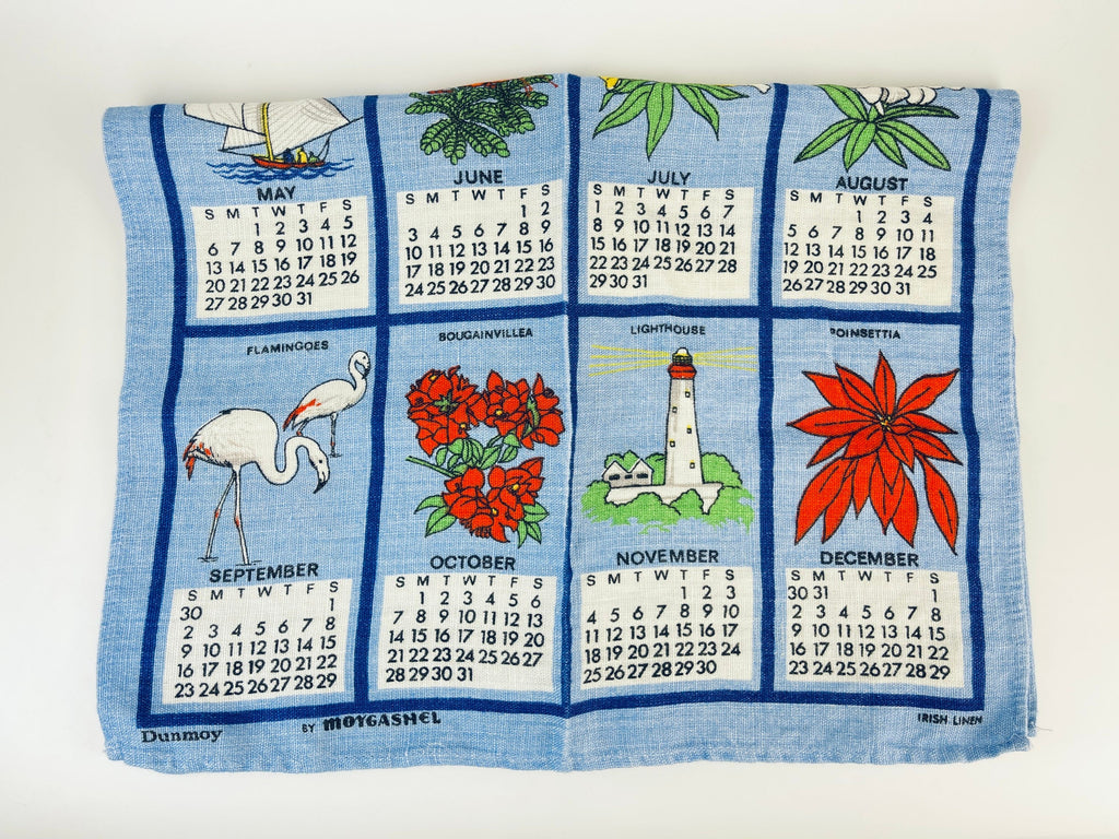 Product image for 'vintage bahamas 1984 calendar tea towel irish linen dunmoy by moygashel' (view b3c23e)