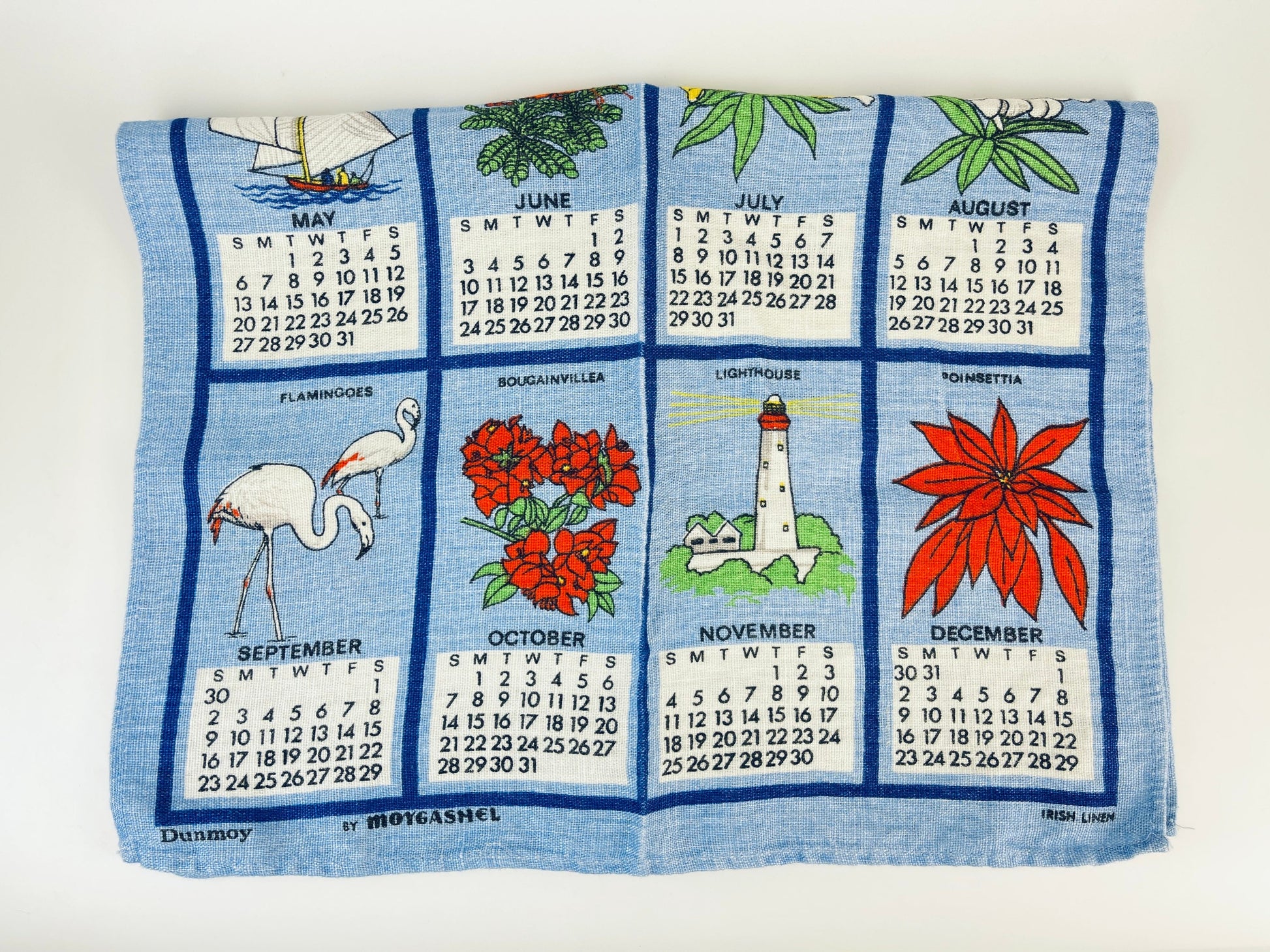 Product image for 'vintage bahamas 1984 calendar tea towel irish linen dunmoy by moygashel' (view b3c23e)