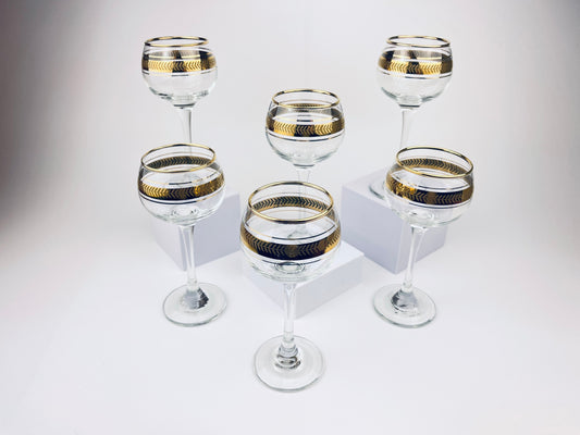 Product image for 'vintage gold textured vine stemmed drinking glasses set of six 6' (view 3ae189)