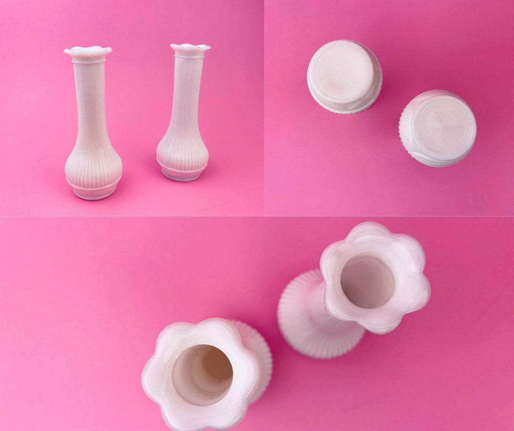 Product image for 'vintage white milk glass bud vases sold separately' (view ca82da)