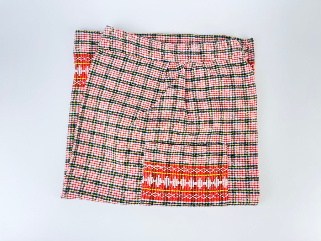 Product image for 'vintage red white plaid dual pocket waist apron' (view 0756be)