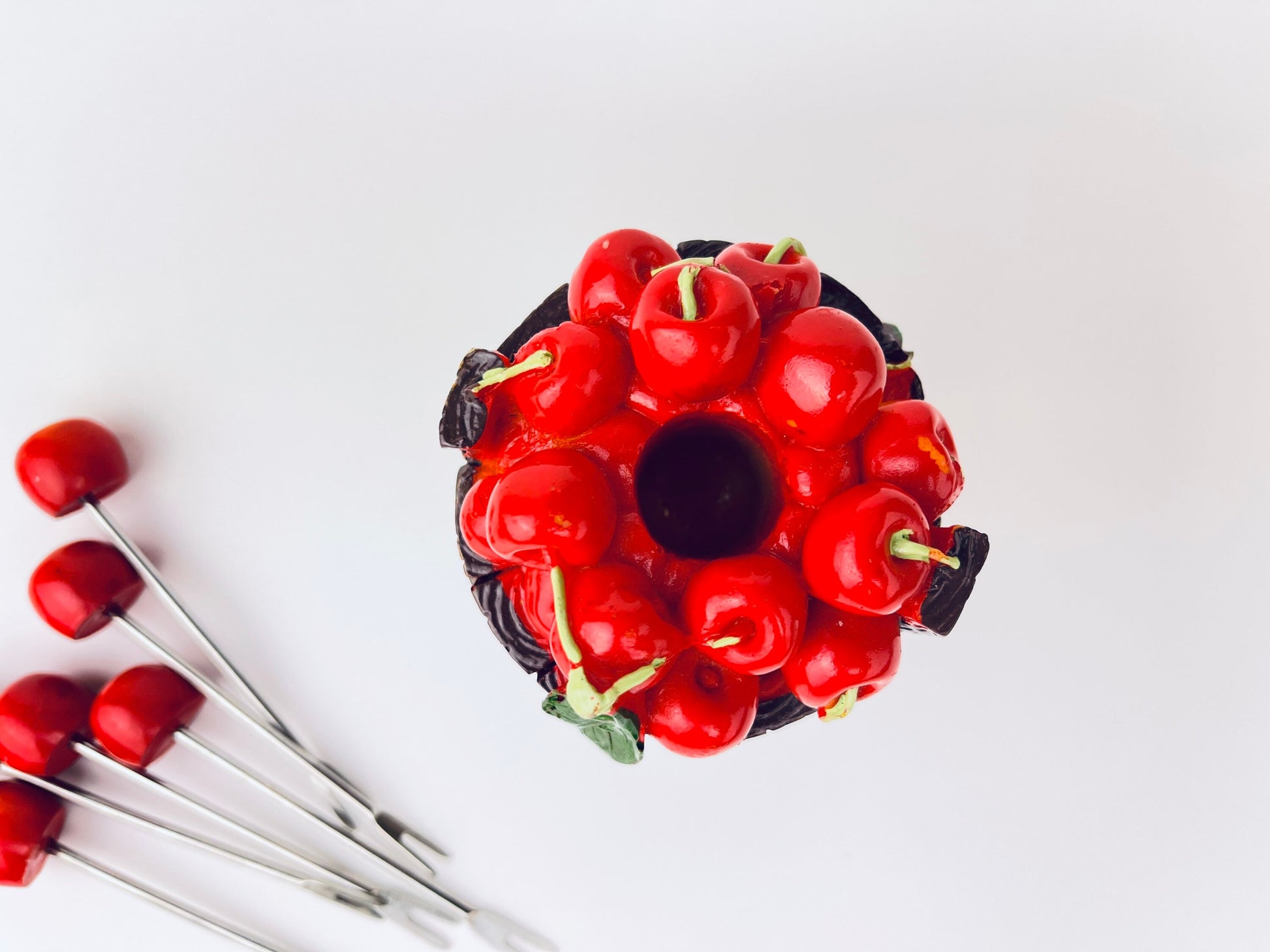 Product image for 'vintage apple bucket cocktail picks set of 6 mid century charcuterie utensils' (view b61af7)