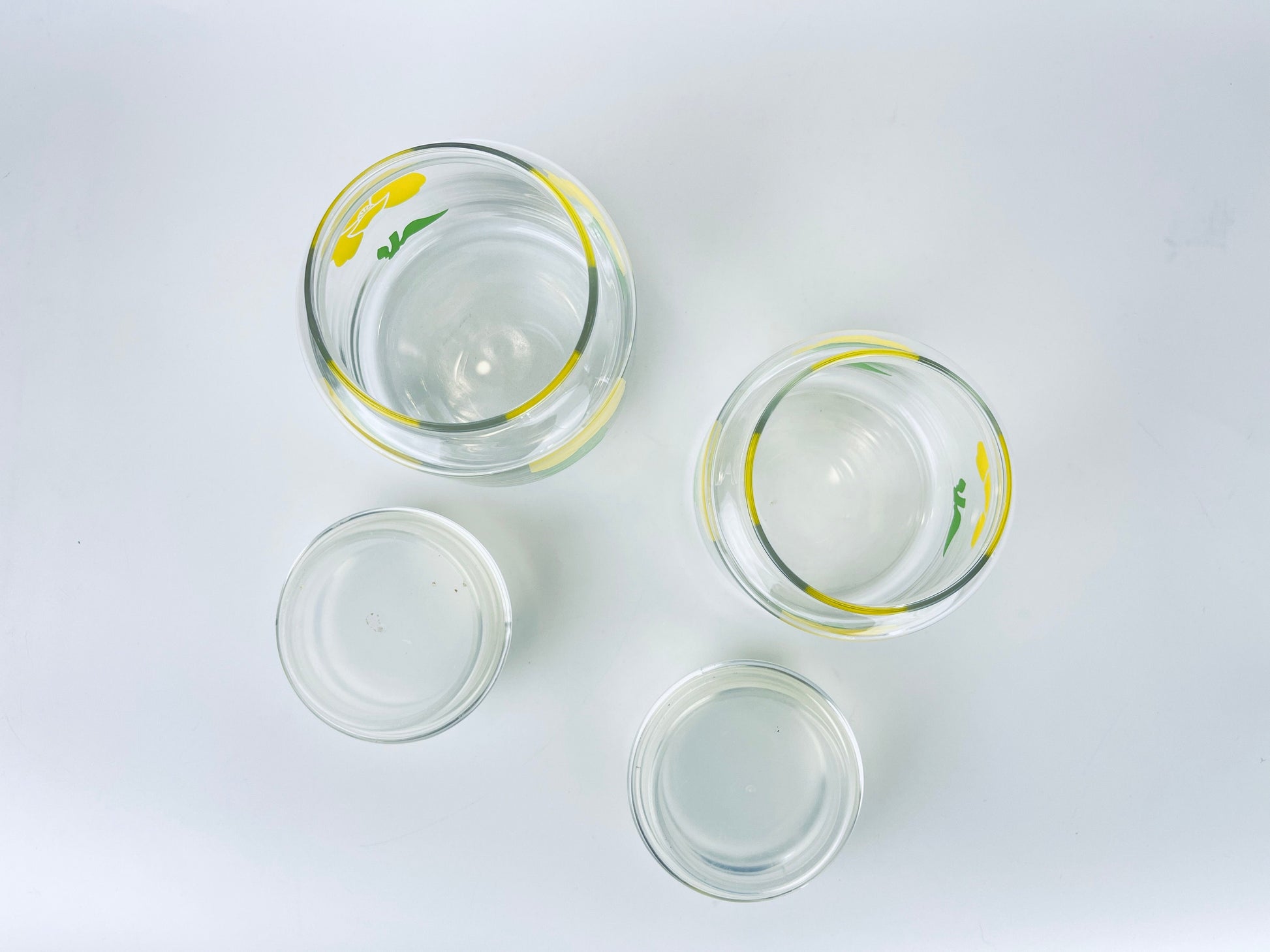 Product image for 'vintage yellow floral glass airtight container jar sold separately' (view 71b917)