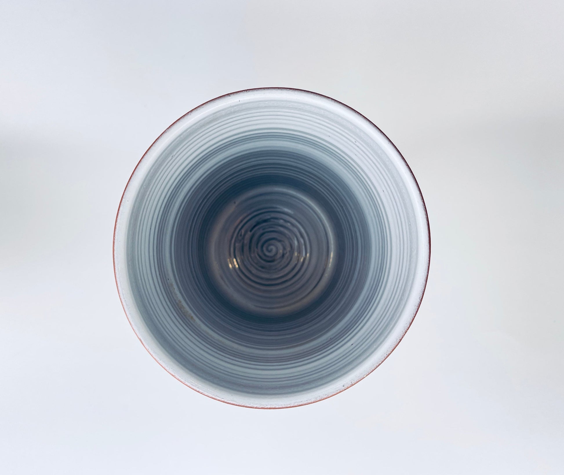 Product image for 'vintage wattisfield ware suffolk terracotta pottery widemouth vase hand painted mid century modern pattern made in england' (view 2363f6)