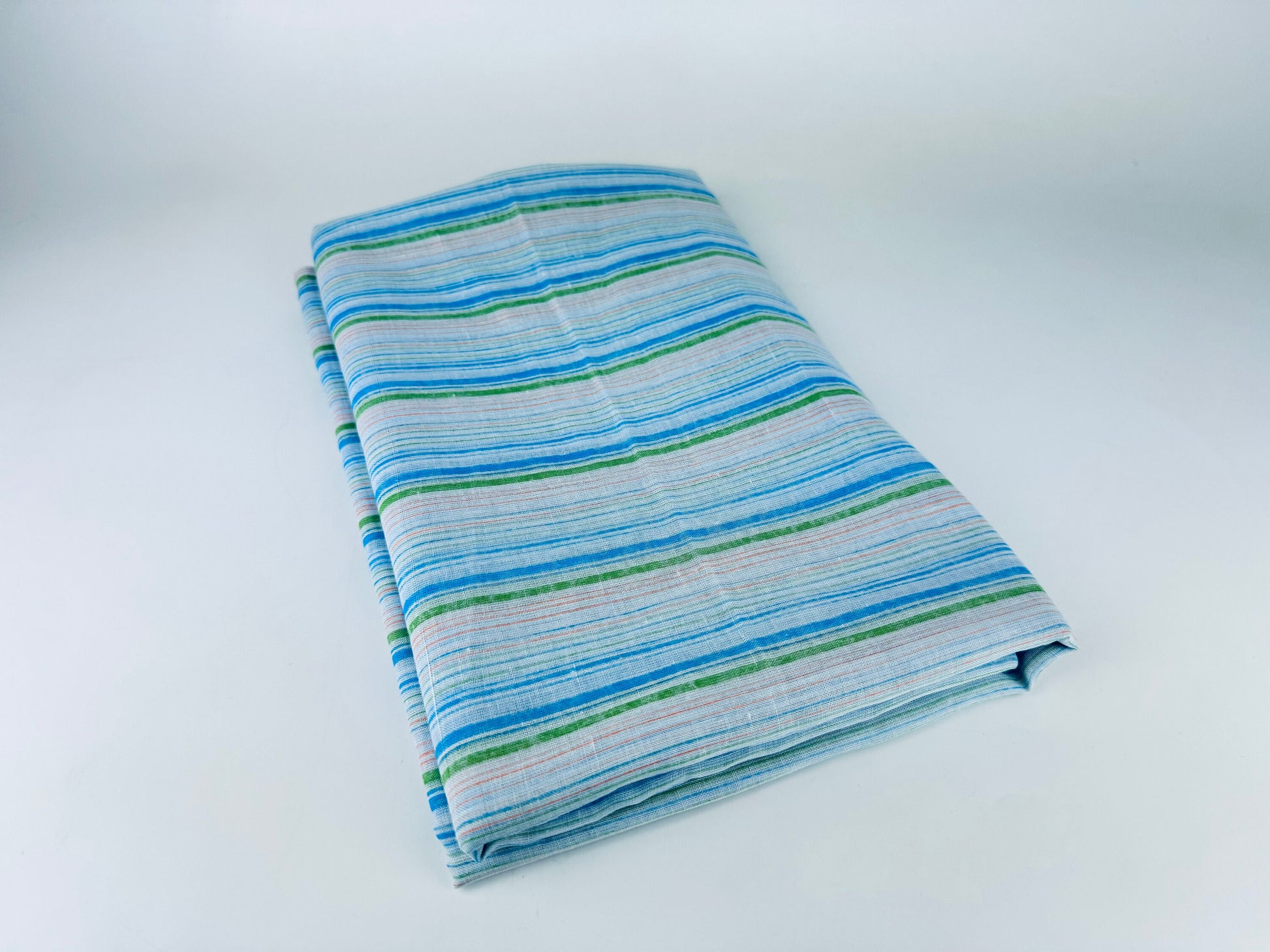 Product image for 'vintage blue green pink striped fabric material 45 x 92' (view d0c8d0)