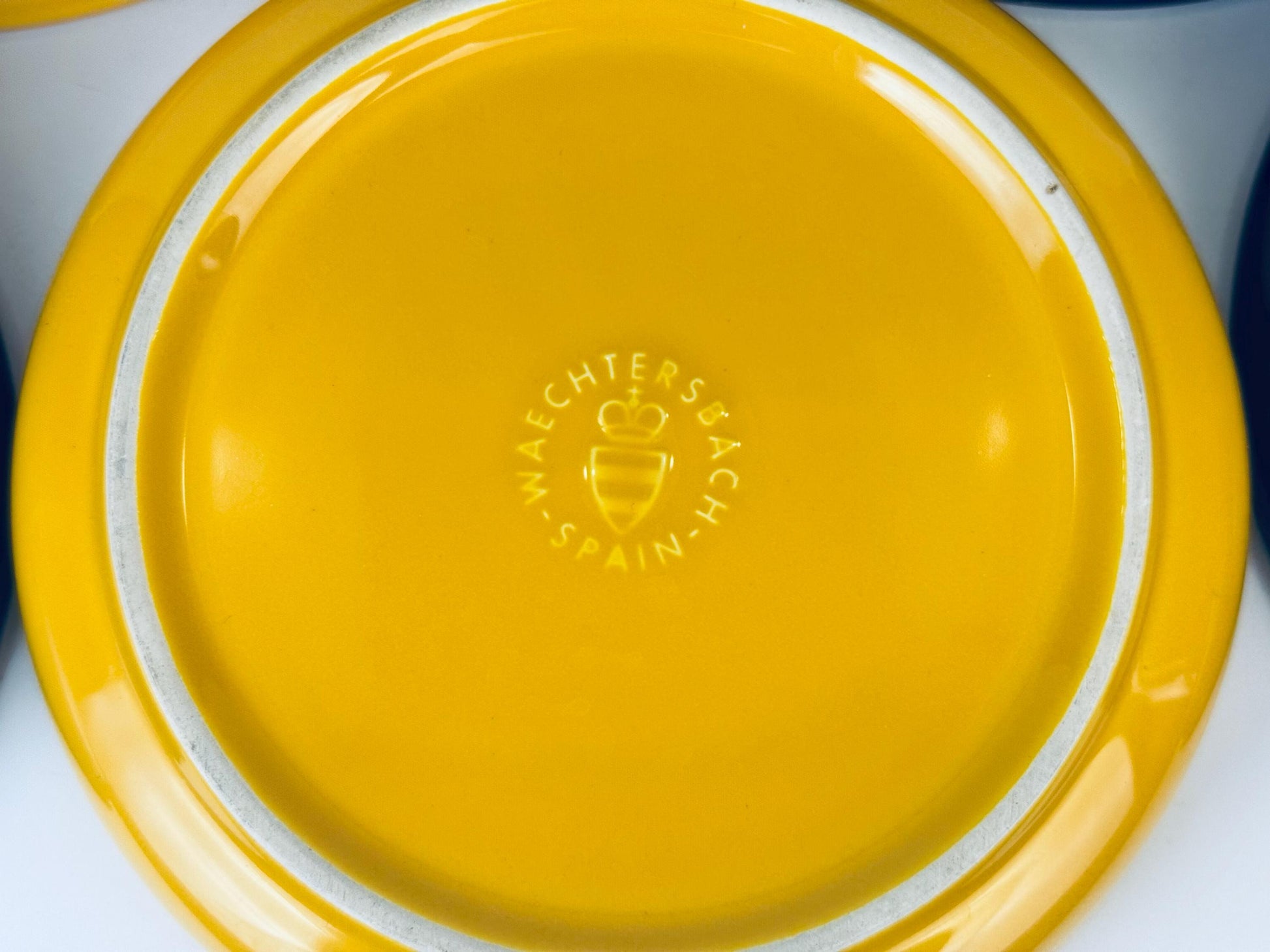 Product image for 'vintage waechtersbach blue bright yellow wide ceramic bowls made in spain sold separately' (view 4726e9)
